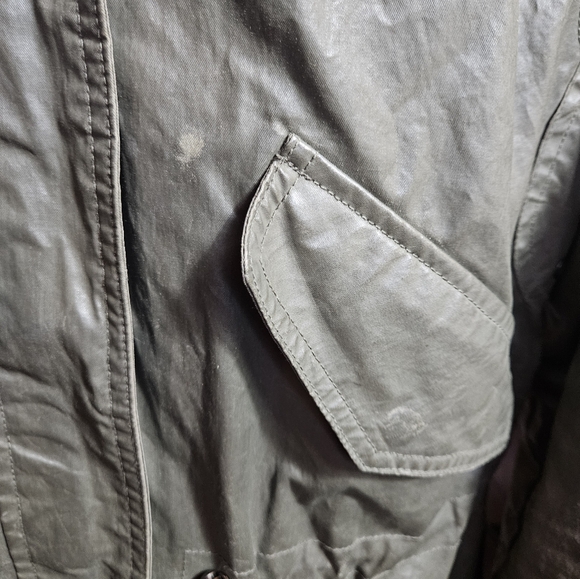 SAM. New York Women's Coat Size S PINK RACCOON FUR HOODIE Army Green Jacket - Picture 9 of 15